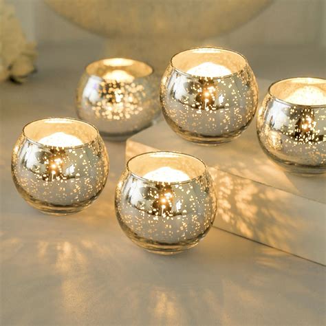 Mercury Glass Tealight Holders Gold Mercury Glass Votive – Hueseeka