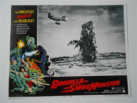 Godzilla vs Smog Monster sci-fi lobby card Hedorah horror movie poster ...