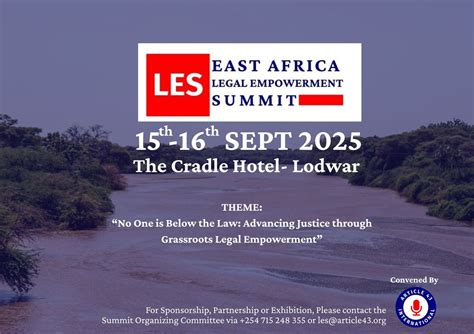 EAST AFRICA LEGAL EMPOWERMENT SUMMIT (LES 2025), The Cradle Tented Camp ...