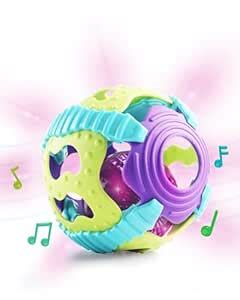 Intellibaby Premium Musical Sensory Grasping Rattle Ball for Newborns ...