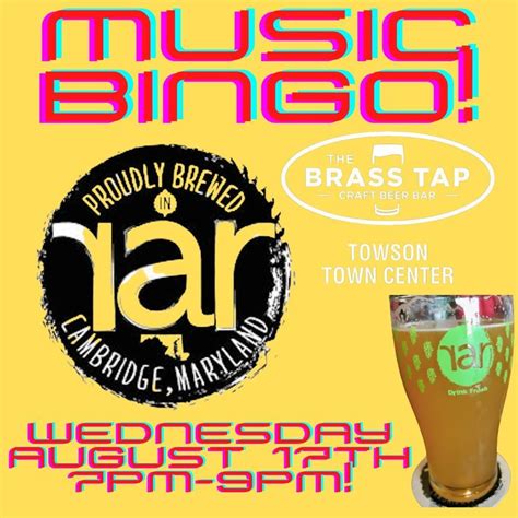 RAR Tap Takeover + Music Bingo!, The Brass Tap - Towson Town Center, 31 ...