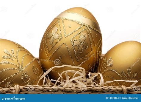 Golden easter eggs stock photo. Image of holiday, religion - 13478464