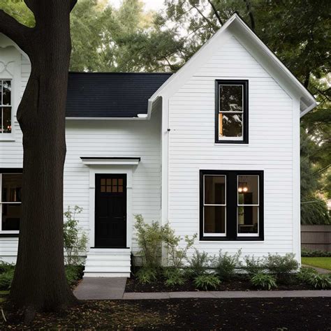 How a White House with Black Window Trim Creates a Timeless Appeal