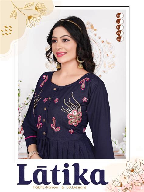 Trendy Latika Embroidered Daily Wear Kurtis Collection