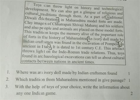 read the following passage and answer the following - Brainly.in