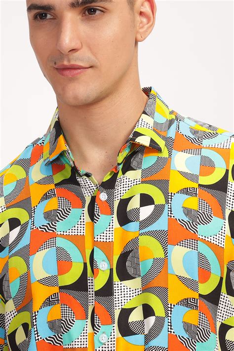 Gritstones Vivid Rayon Oversized Printed Shirt