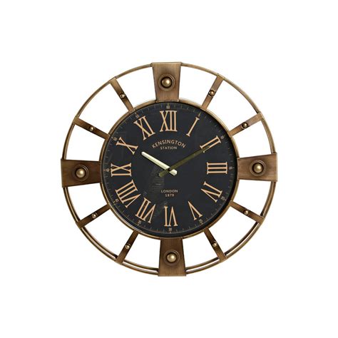 Reloj de Pared Home ESPRIT Negro Dorado Hierro Vintage 60 x 8 x 60 cm ...