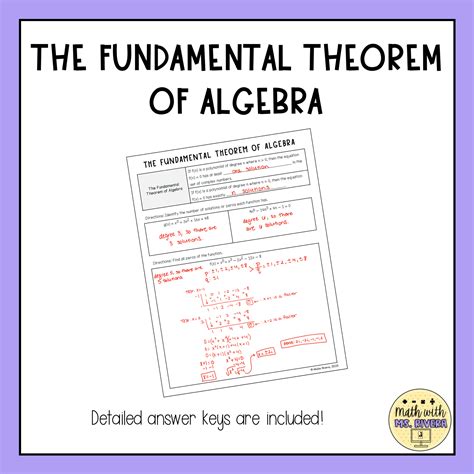 Fundamental Theorem of Algebra Guided Notes for Algebra 2 | Made By ...