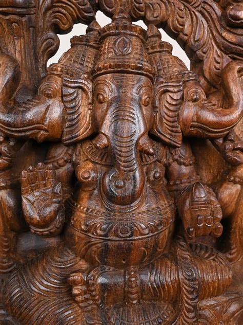 Wooden Ganesha wall mount 24" – Sengottuvel Wood Carvings