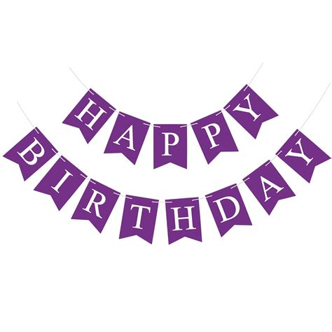Snapklik.com : Purple Happy Birthday Banner Sign Happy Birthday Bunting ...