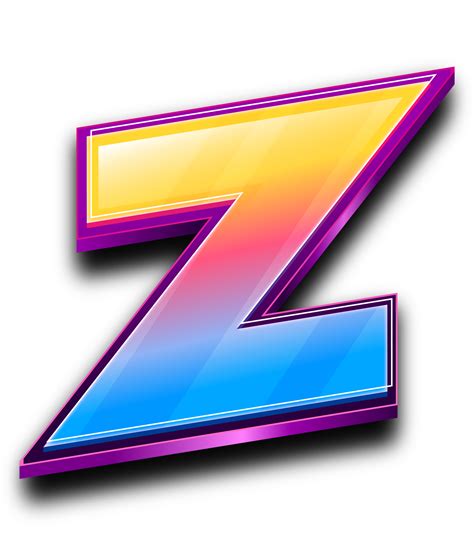 Colorfull Letter Z in 3D Style Text Effect 13643516 PNG