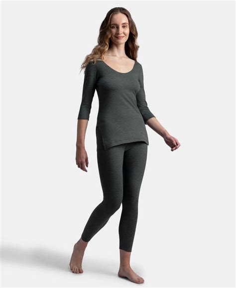 Buy Super Combed Cotton Rich Brushed Three Quarter Sleeve Thermal Top ...