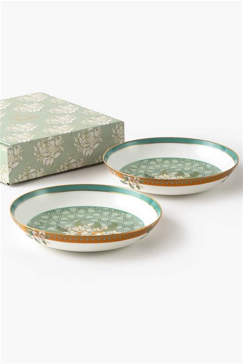 Set Of 2- Tangerine Pasta Plates