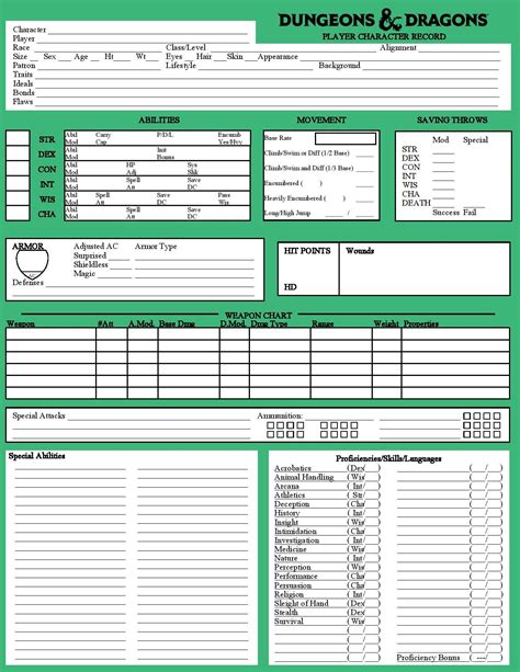 Dungeons and dragons 2nd edition spell sheets - poleskin