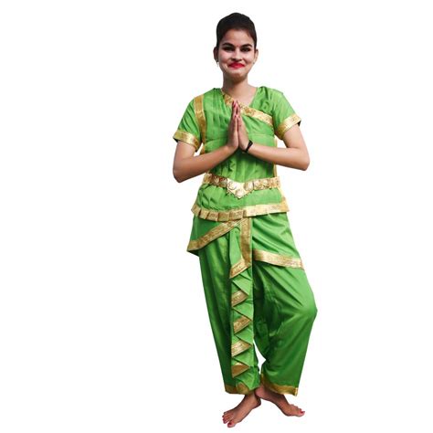 Buy ITSMYCOSTUME Indian Classical Dance Odissi Dance Girl Green ...