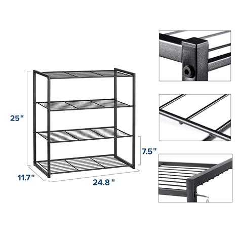 Buy Titan Mall Shoe Organizer Free Standing Shoe Rack 4-Tier Shoe Rack ...