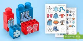 Space-Themed Matching Connecting Bricks Game (teacher made)