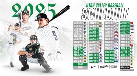 Rasmussen announces 2025 UVU baseball schedule - Utah Valley University ...