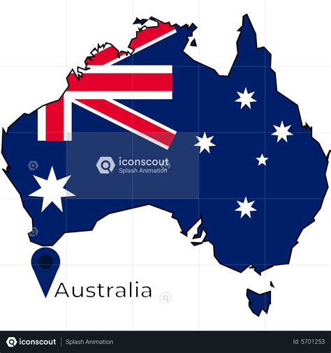 Australia flag map Animation by Splash Animation | LottieFiles