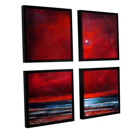 ArtWall e3636f 'Red Spirit Rising' 4Piece Canvas Square Set 36 X 36 ...