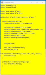 JTextArea 的图像结果