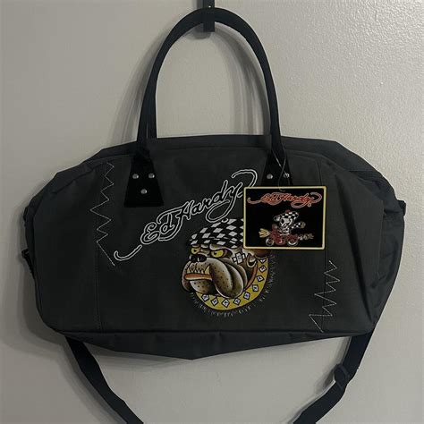Vintage-style Ed Hardy Bag, Ed Hardy Duffle Bag Gym... - Depop