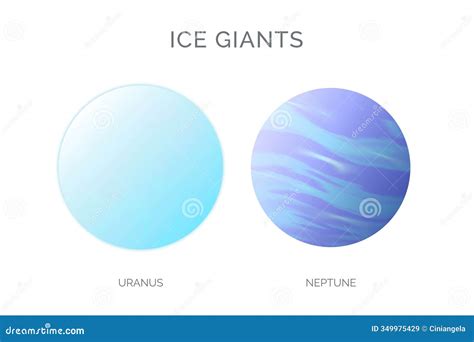Ice Giants Planets Illustration With Uranus And Neptune Planet At Night | CartoonDealer.com ...