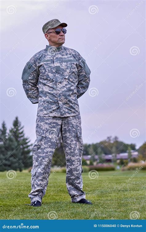 Shot of Masculine Military Army Commander. Stock Photo - Image of cool ...