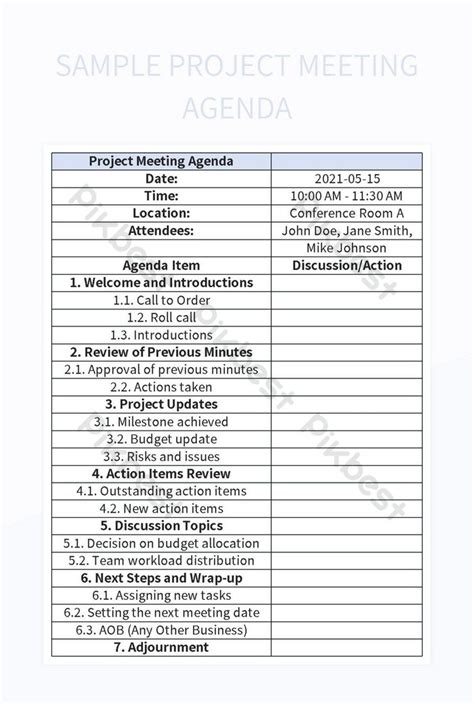 Project Agenda Example 的图像结果