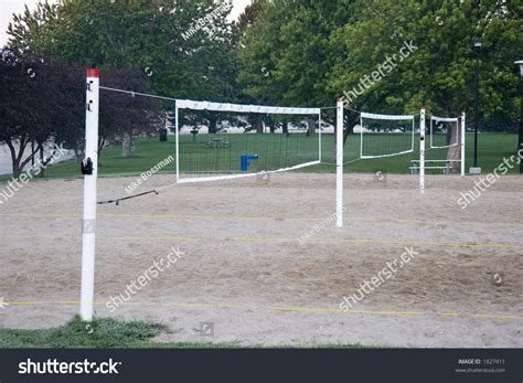 Three Sand Beach Volleyball Nets Row Stock Photo 1827411 | Shutterstock