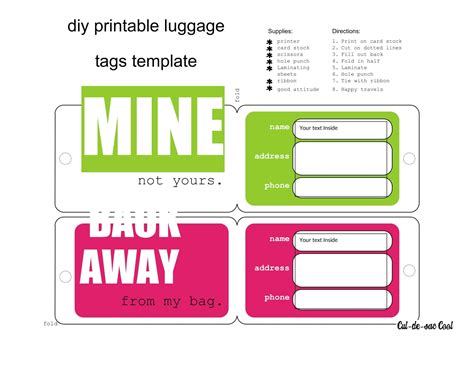 Free Printable Luggage Tag