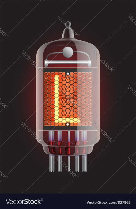 Nixie tube indicator Royalty Free Vector Image