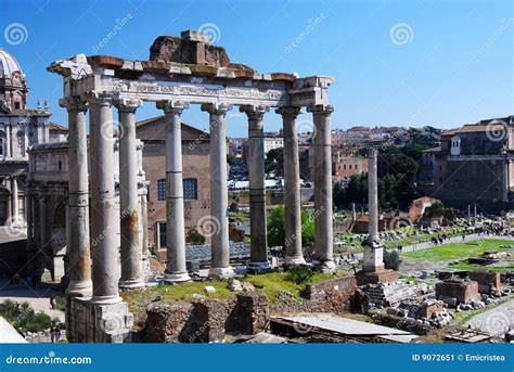 Temple of Saturn (Roman Forum in Rome) Stock Image - Image of rome ...