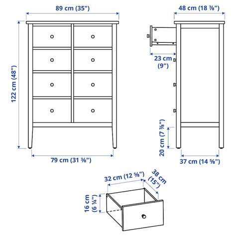 GULLABERG chest of 8 drawers, grey/anchor/unlock-function, 89x48x122 cm ...