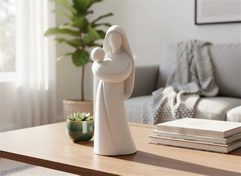 Minimalist Virgin Mary and Infant Jesus Figurine – IsoSphere3D – Where ...