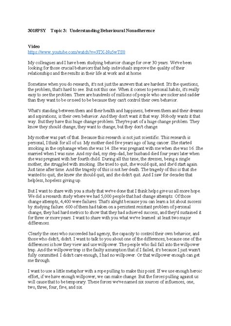 Ted Talk Transcript - ADBAKED - 3018PSY Topic 3: Understanding ...