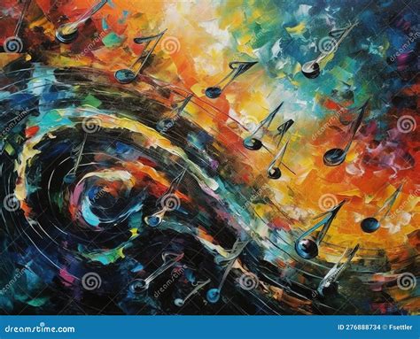 Musical Background in Abstract Impressionist Oil Painting Style. Stock ...