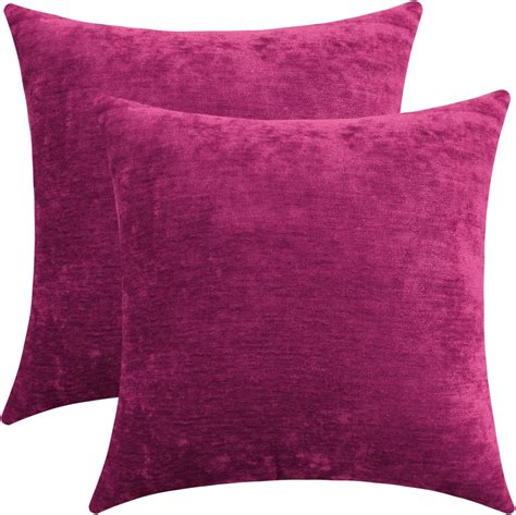 Amazon.com: Jeneoo Fuschia Pink Decorative Throw Pillow Covers Soft ...