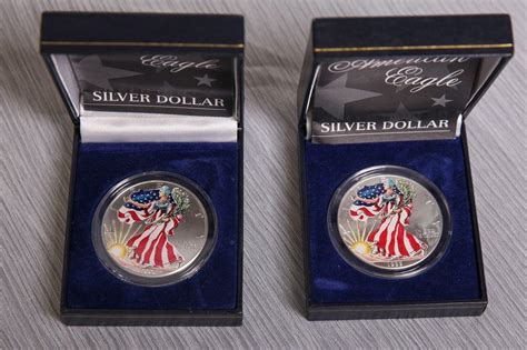 1999 Painted Colorized Lady Liberty American Eagle Silver Dollar ...