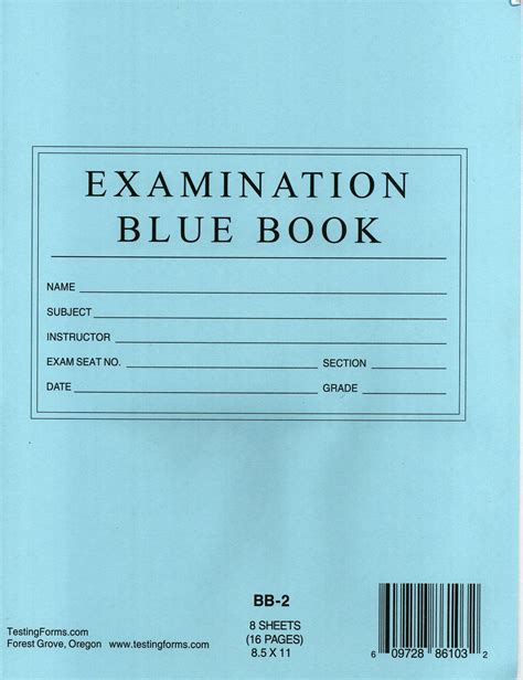 Snapklik.com : .com 8.5" X 11" Examination Blue Book 8 Sheets 16 Pages ...