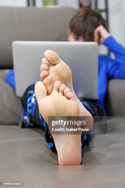 Barefoot Child Using Computer 的图像结果