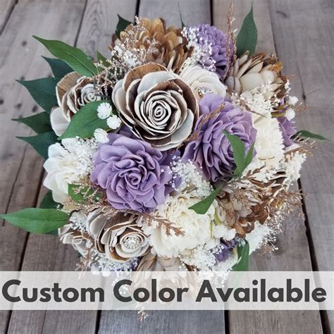 Wood Flower Bouquet, Rustic Wedding Bouquets, Wood Bridal Bouquet ...