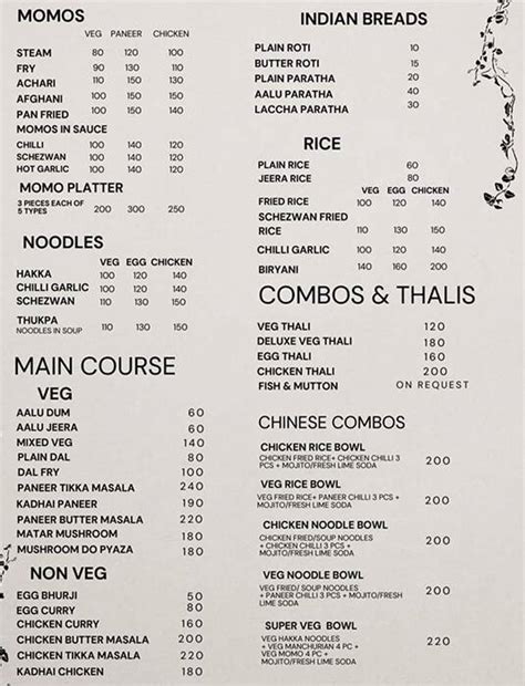 Menu at House Of Taste, Darjeeling