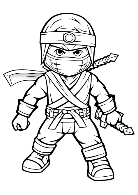 Lego Ninjago : Ninja ready to attack - Ninjago Coloring Pages