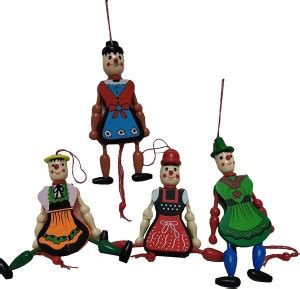 TOYS HOUSE Handpainted joker Hanging Pulling Toy - Set of 4 Decorative ...