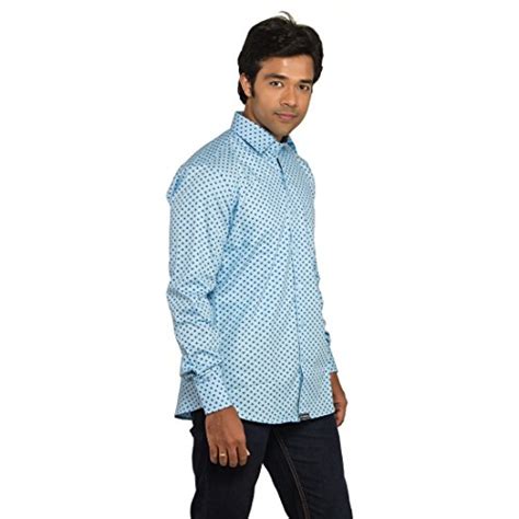 Buy V-vastra Men's Casual Shirt (NB12 A_Blue_38) at Amazon.in