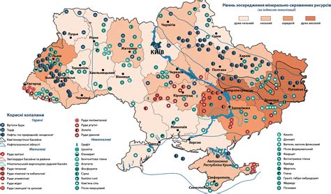 Полезные ископаемые в Украине (карта) — Служба стастистики NoNews