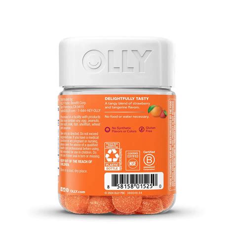 Olly Laser Focus Dietary Supplement Gummy 36 Per Bottle Berry Tang Flavor