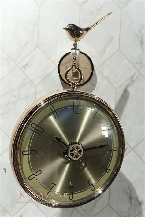 Exquisite Gear Mechanism Double-Sided Clock with Sparrow Top – Kalasaar ...
