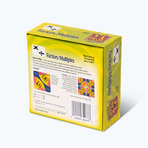 Factors / Multiples (Ages 8+), 96-Card Deck – 24 Game Shop
